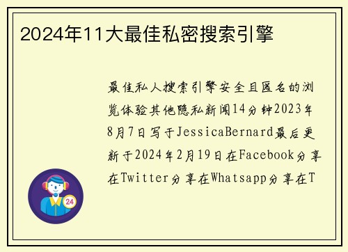 2024年11大最佳私密搜索引擎 